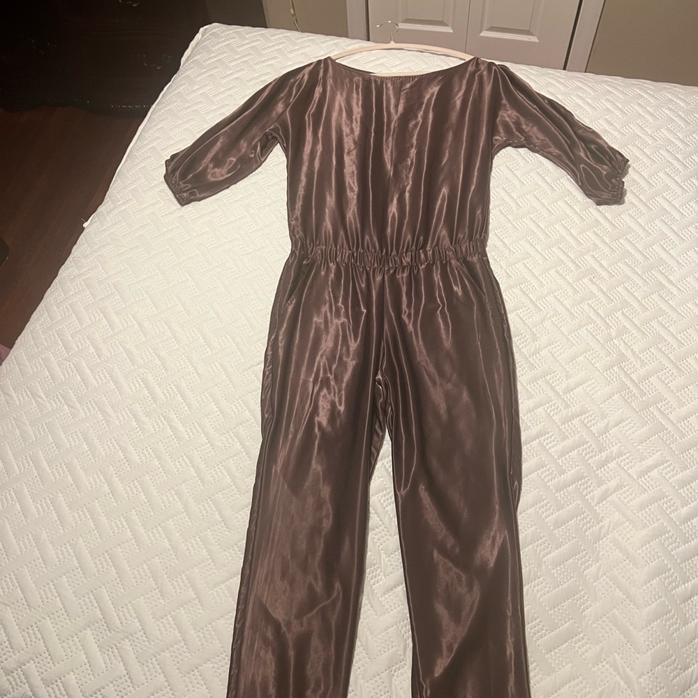 RACHEL Rachel Roy Shimmering Brown Jumpsuit